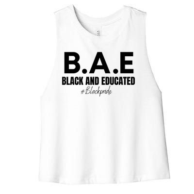 Black And Educated Pride Women's Racerback Cropped Tank