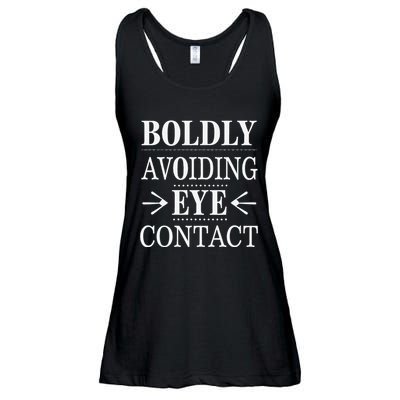 Boldly Avoiding Eye Contact Funny Introvert Ladies Essential Flowy Tank