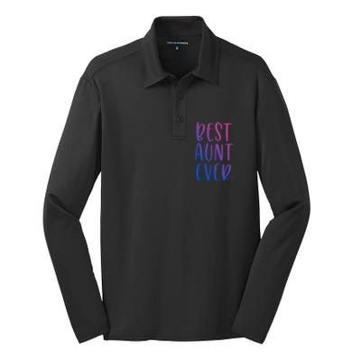 Best Aunt Ever Auntie Gift Silk Touch Performance Long Sleeve Polo