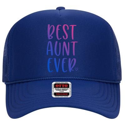 Best Aunt Ever Auntie Gift High Crown Mesh Back Trucker Hat