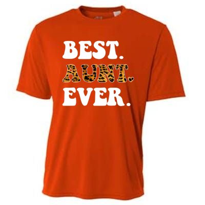 Best Aunt Ever Leopard Funny Auntie Mothers Day Cool Gift Cooling Performance Crew T-Shirt