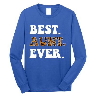 Best Aunt Ever Leopard Funny Auntie Mothers Day Cool Gift Long Sleeve Shirt