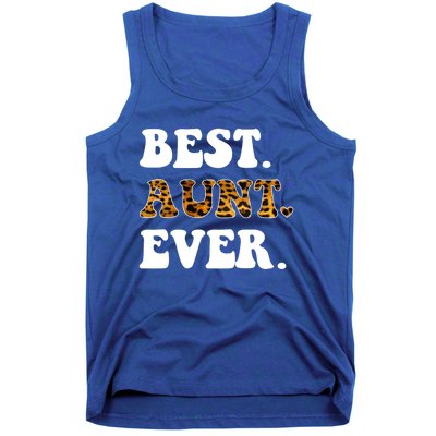 Best Aunt Ever Leopard Funny Auntie Mothers Day Cool Gift Tank Top