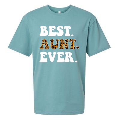 Best Aunt Ever Leopard Funny Auntie Mothers Day Cool Gift Sueded Cloud Jersey T-Shirt