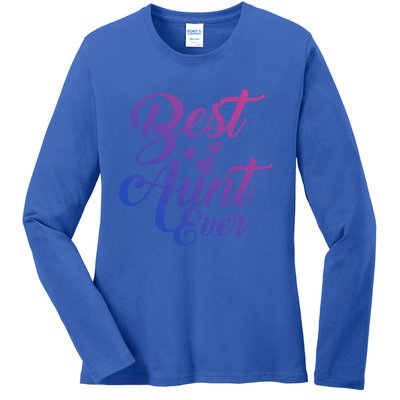 Best Aunt Ever New Auntie Funny Gift Best Great Blessed Auntie Gift Ladies Long Sleeve Shirt