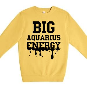 Big Aquarius Energy Zodiac Sign Drip Birthday Premium Crewneck Sweatshirt