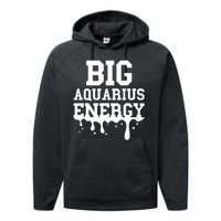 Big Aquarius Energy Zodiac Sign Drip Birthday Performance Fleece Hoodie