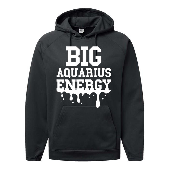 Big Aquarius Energy Zodiac Sign Drip Birthday Performance Fleece Hoodie