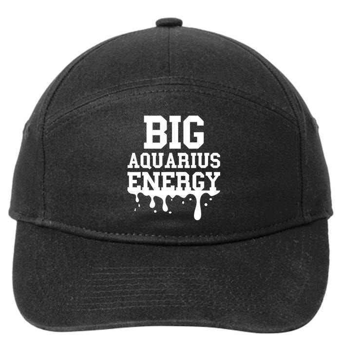 Big Aquarius Energy Zodiac Sign Drip Birthday 7-Panel Snapback Hat