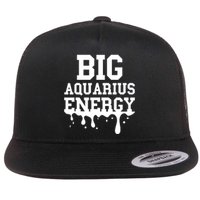 Big Aquarius Energy Zodiac Sign Drip Birthday Flat Bill Trucker Hat