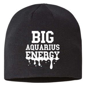 Big Aquarius Energy Zodiac Sign Drip Birthday Sustainable Beanie