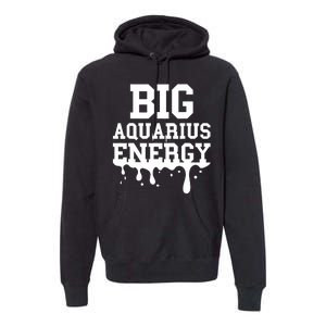 Big Aquarius Energy Zodiac Sign Drip Birthday Premium Hoodie