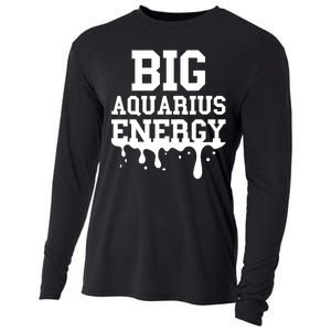 Big Aquarius Energy Zodiac Sign Drip Birthday Cooling Performance Long Sleeve Crew