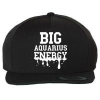 Big Aquarius Energy Zodiac Sign Drip Birthday Wool Snapback Cap