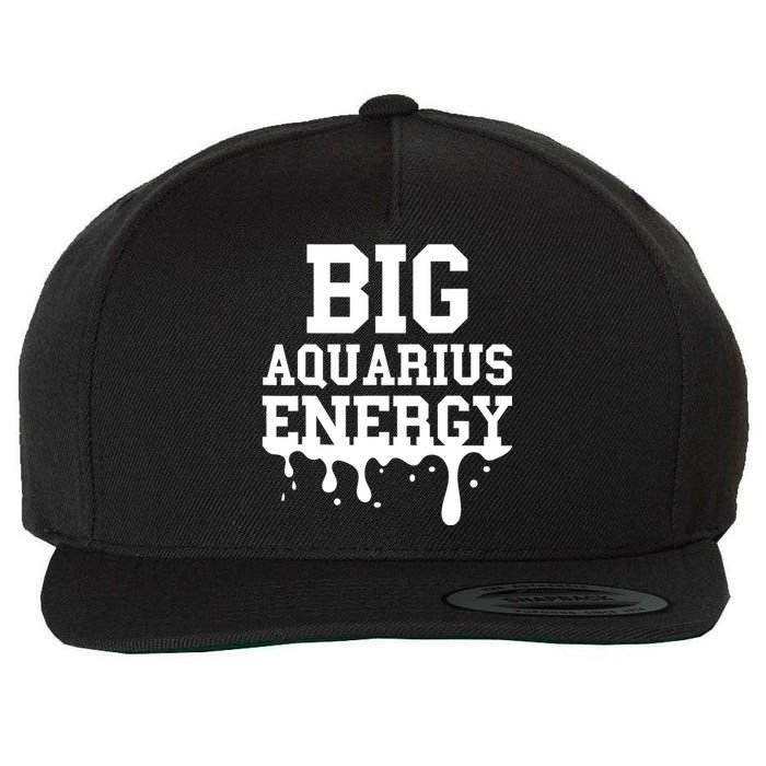 Big Aquarius Energy Zodiac Sign Drip Birthday Wool Snapback Cap