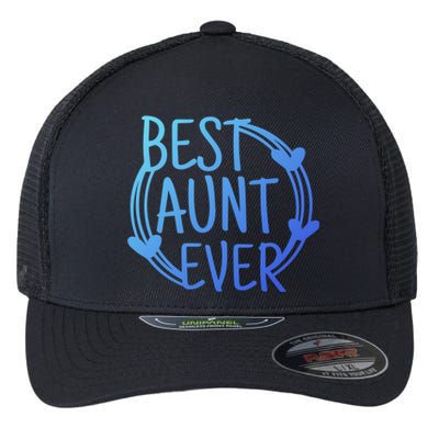 Best Aunt Ever Love Heart Gift Flexfit Unipanel Trucker Cap