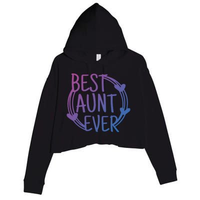 Best Aunt Ever Love Heart Gift Crop Fleece Hoodie