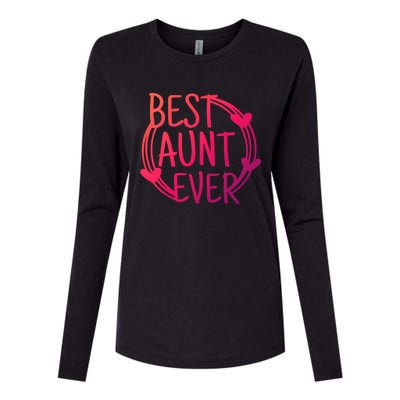 Best Aunt Ever Love Heart Gift Womens Cotton Relaxed Long Sleeve T-Shirt