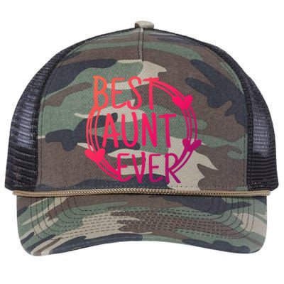 Best Aunt Ever Love Heart Gift Retro Rope Trucker Hat Cap