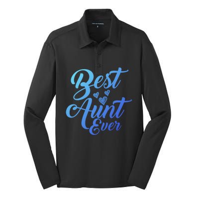 Best Aunt Ever New Auntie Funny Gift Best Great Blessed Auntie Meaningful Gift Silk Touch Performance Long Sleeve Polo