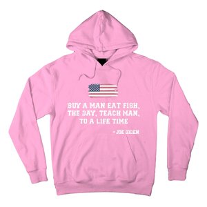 Buy A Eat Fish The Day Teach Funny Joe Biden Quote Gift Hoodie