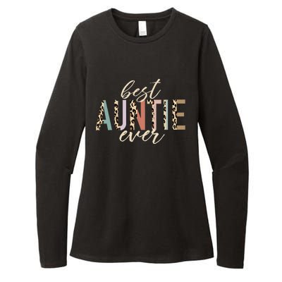 Best Auntie Ever Gifts Aunt Leopard Print Mothers Day Womens CVC Long Sleeve Shirt