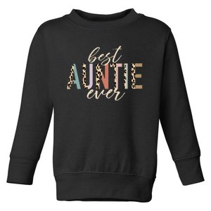 Best Auntie Ever Gifts Aunt Leopard Print Mothers Day Toddler Sweatshirt