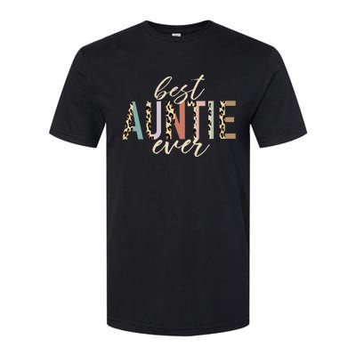 Best Auntie Ever Gifts Aunt Leopard Print Mothers Day Softstyle® CVC T-Shirt