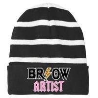 Brow Artist Eyebrow Artist Brow Artist Striped Beanie with Solid Band