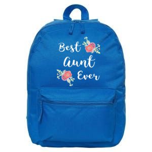 Best Aunt Ever Gift Pink Flowers Floral Aunt Gift 16 in Basic Backpack