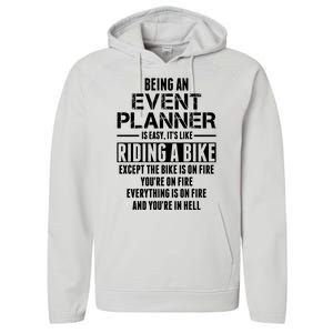 Being An Event Planner Like The Bike Is On Fire Performance Fleece Hoodie