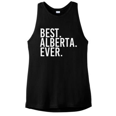 Best. Alberta. Ever. Gift Name Funny Personalized Ladies PosiCharge Tri-Blend Wicking Tank