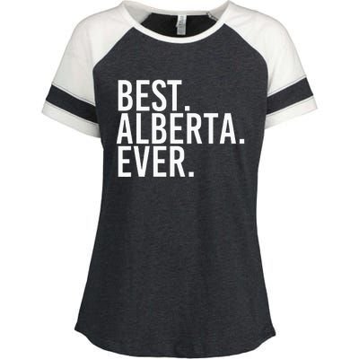 Best. Alberta. Ever. Gift Name Funny Personalized Enza Ladies Jersey Colorblock Tee