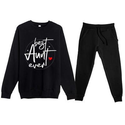 Best Aunt Ever Cool Aunt Premium Crewneck Sweatsuit Set