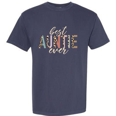 Best Auntie Ever Gifts Aunt Leopard Print Mothers Day Garment-Dyed Heavyweight T-Shirt