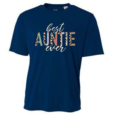 Best Auntie Ever Gifts Aunt Leopard Print Mothers Day Cooling Performance Crew T-Shirt