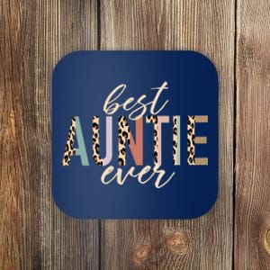 Best Auntie Ever Gifts Aunt Leopard Print Mothers Day Coaster