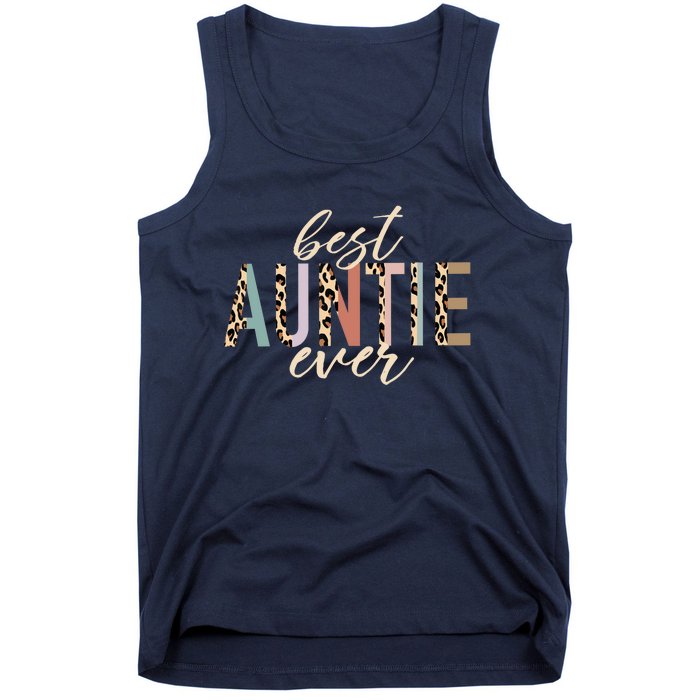 Best Auntie Ever Gifts Aunt Leopard Print Mothers Day Tank Top