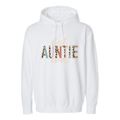 Best Auntie Ever Gifts Aunt Leopard Print Mothers Day Garment-Dyed Fleece Hoodie