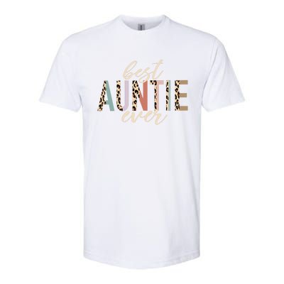 Best Auntie Ever Gifts Aunt Leopard Print Mothers Day Softstyle® CVC T-Shirt