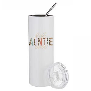 Best Auntie Ever Gifts Aunt Leopard Print Mothers Day Stainless Steel Tumbler