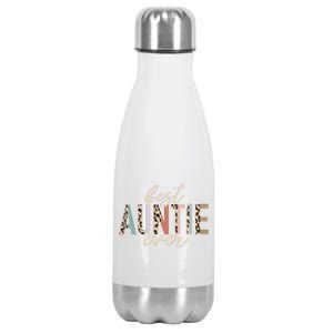 Best Auntie Ever Gifts Aunt Leopard Print Mothers Day Stainless Steel Insulated Water Bottle