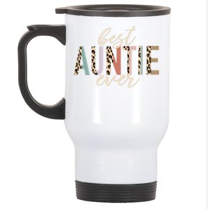 Best Auntie Ever Gifts Aunt Leopard Print Mothers Day Stainless Steel Travel Mug