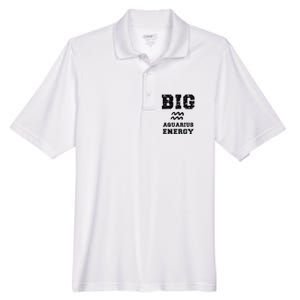 Big Aquarius Energy January February Birthday Zodiac Funny Men's Origin Performance Pique Polo