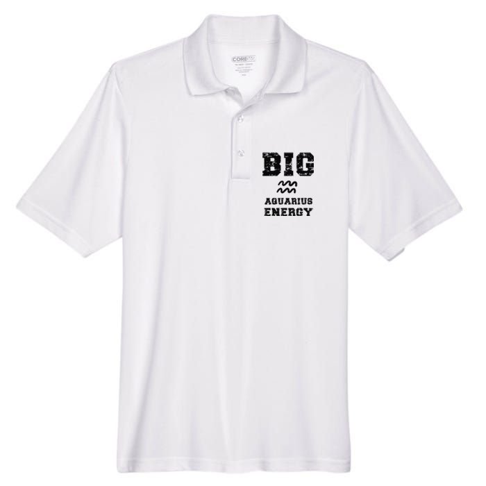 Big Aquarius Energy January February Birthday Zodiac Funny Men's Origin Performance Pique Polo