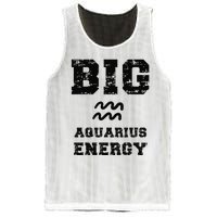 Big Aquarius Energy January February Birthday Zodiac Funny Mesh Reversible Basketball Jersey Tank