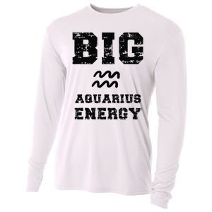 Big Aquarius Energy January February Birthday Zodiac Funny Cooling Performance Long Sleeve Crew