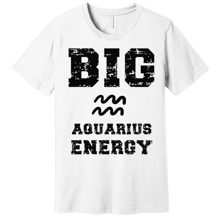 Big Aquarius Energy January February Birthday Zodiac Funny Premium T-Shirt