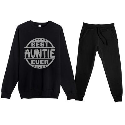 Best Auntie Ever Design Gift Premium Crewneck Sweatsuit Set