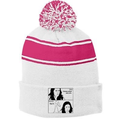 Bella And Edward The Vampire Duck Novelty Design Stripe Pom Pom Beanie